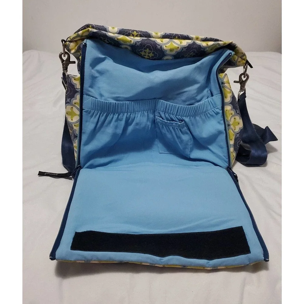 Petunia Pickle Bottom Baby Chic Diaper Bag Backpack Paisley Blue Green
